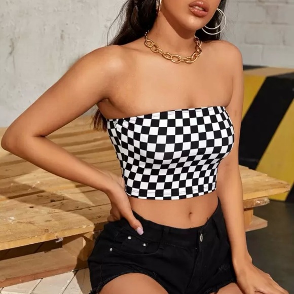 Checkered Tube Top - Picture 1 of 7